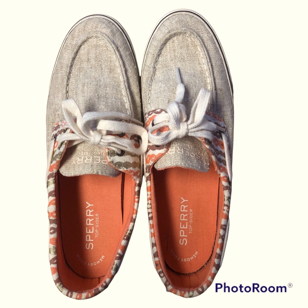 Sperry Top-Sider Women’s Slip on Boat Shoes Tan and Pink